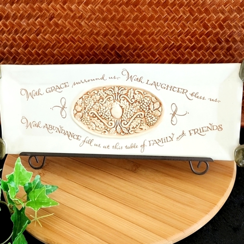 👉*FALL BLESSING* AUTUMN FAMILY HOME BLESSING W/ DISPLAY STAND ~MINT ~AMSCAN
